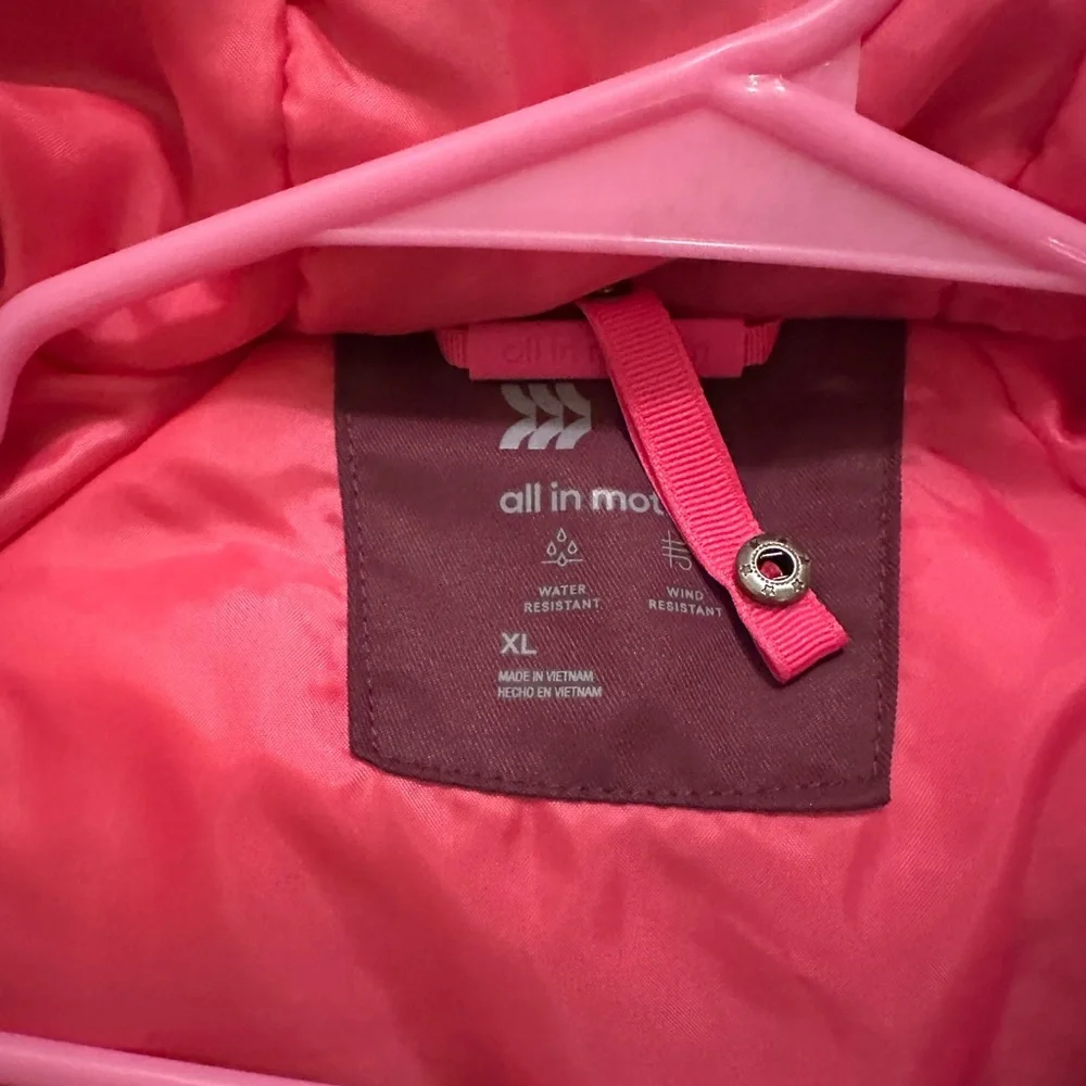 Girls All in Motion Pink and Maroon Winter Jacket Full Zip w/Hood XL
